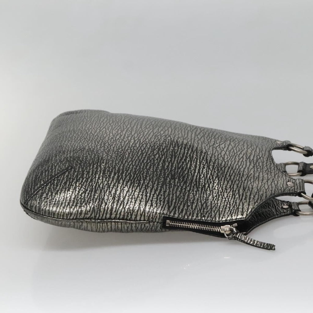 Saint Laurent Tribute Tote Leather Silver Leather Shoulder Bag Bag (Pre-Owned)
