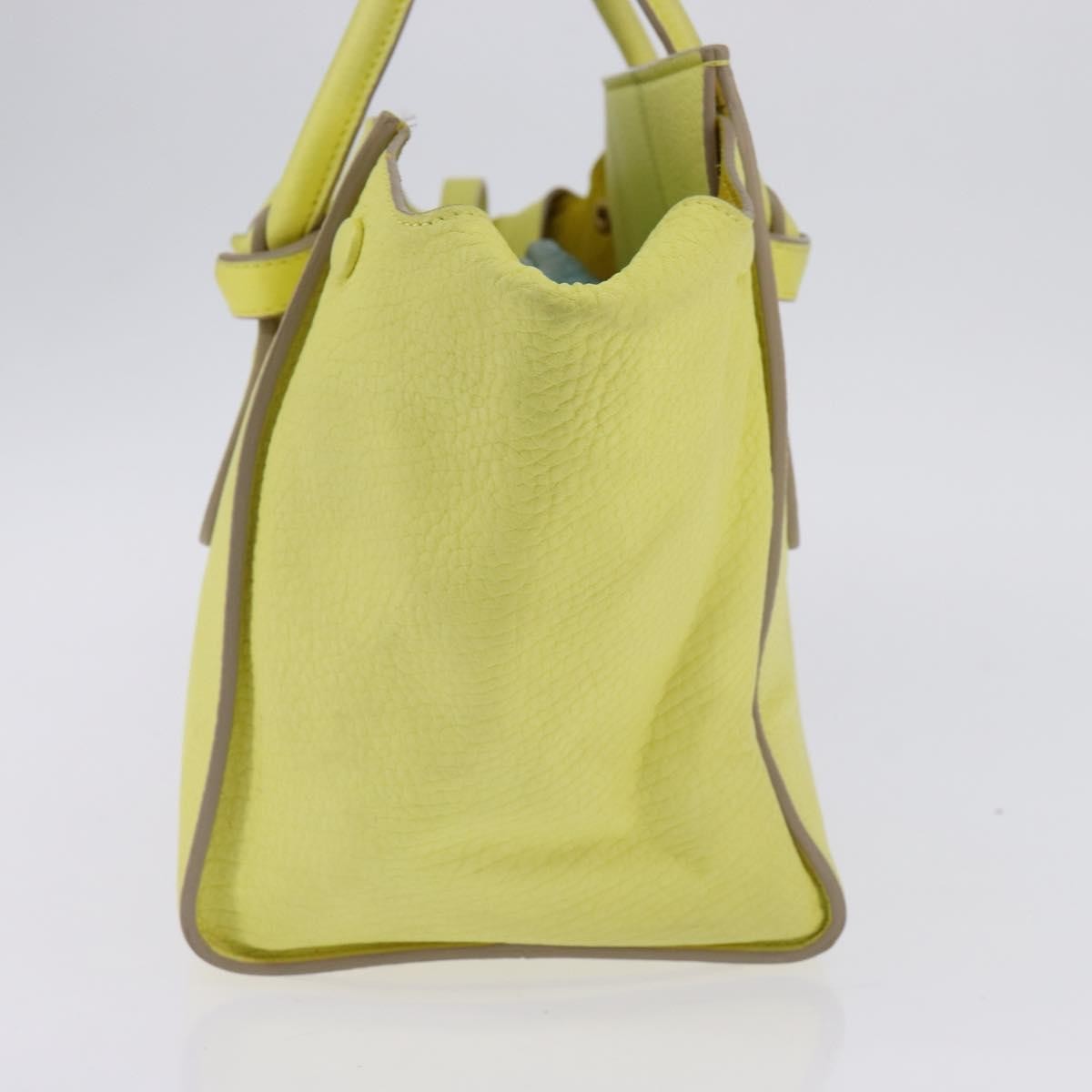 Celine Tie Knot Tote Smooth Leather Yellow Leather Bag