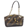 Louis Vuitton Charms Pochette Pvc Over Printed Silk Brown Canvas Clutche & Pouche Bag