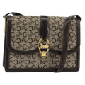 Celine C Sulky Shoulder Bag Canvas And Leather Brown Canvas Shoulder Bag Bag
