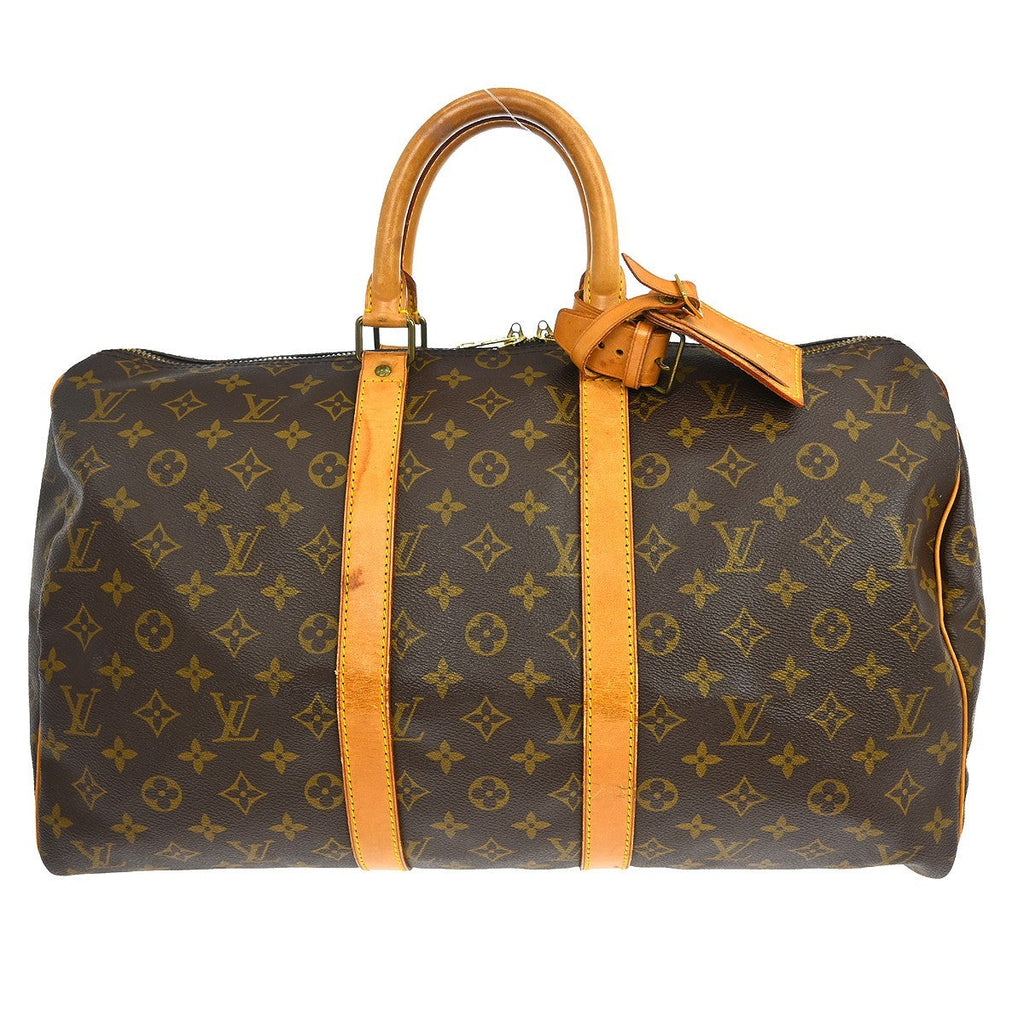 Louis Vuitton Keepall Bag Monogram Canvas Brown Canvas Travel Bag