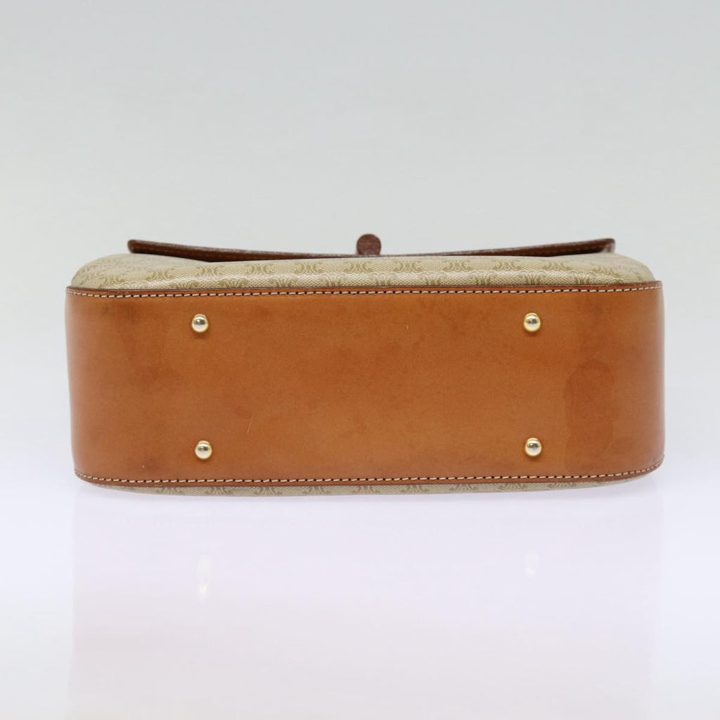 Celine Vintage Convertible Top Handle Bag Macadam Coated Canvas Beige Canvas Handbag