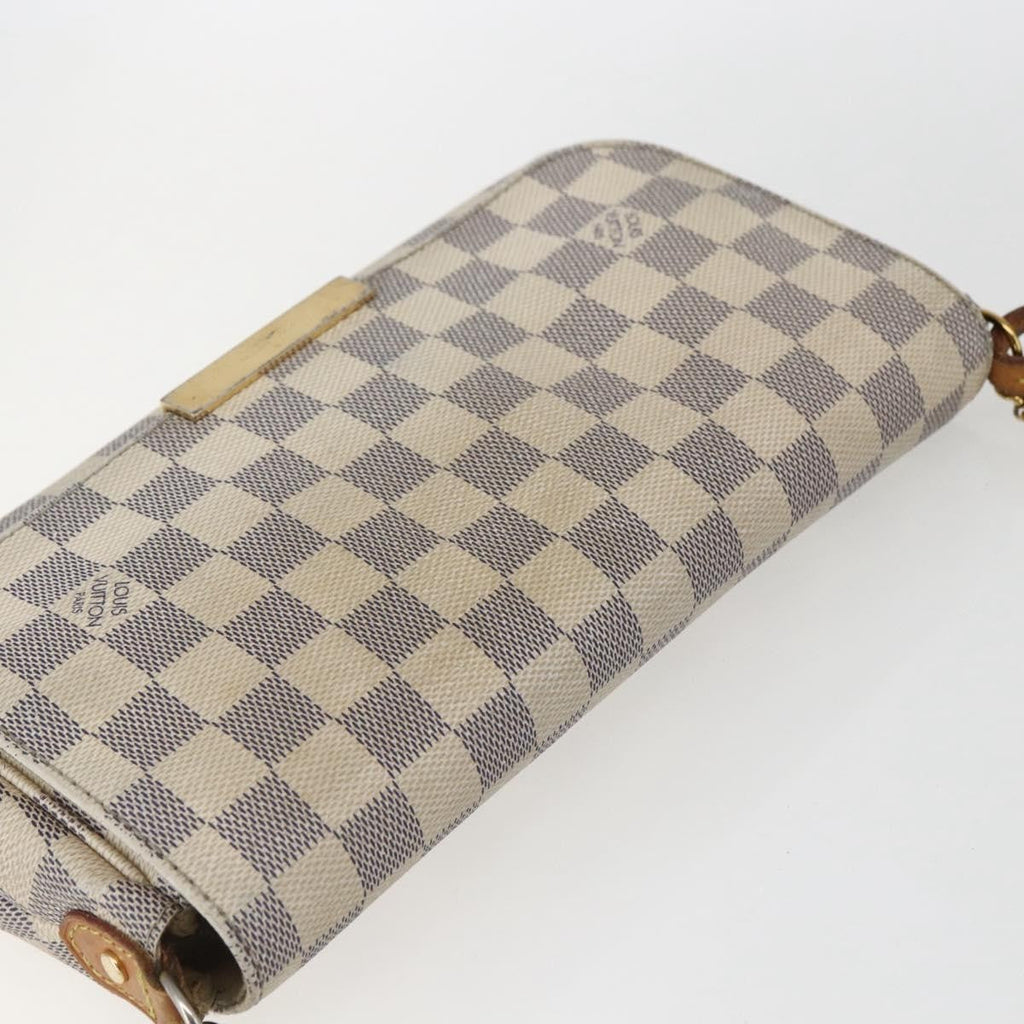 Louis Vuitton Favorite Handbag Damier White Canvas Clutche & Pouche Bag