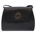 Celine Vintage Circle Logo Crossbody Bag Leather Black Leather Bag