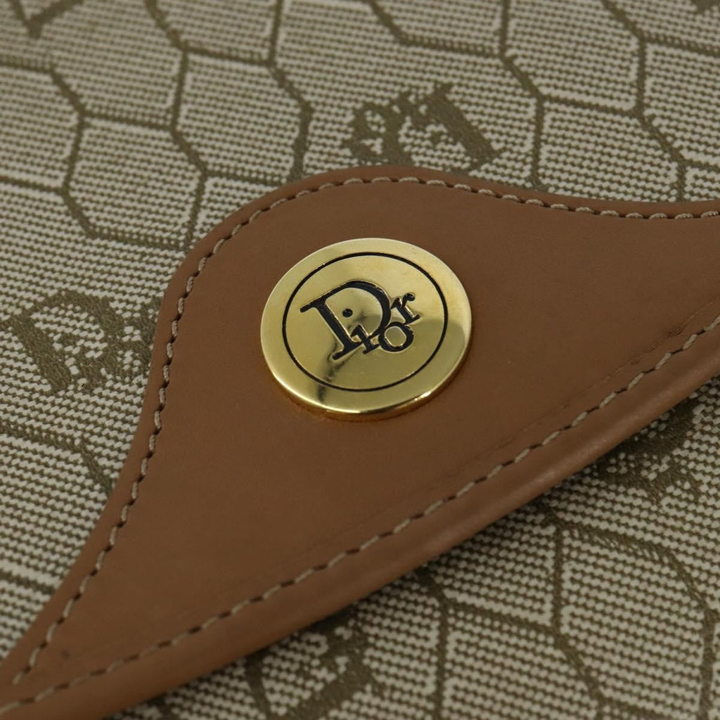 Christian Dior Vintage Honeycomb Clutch Canvas Beige Canvas Clutche & Pouche Bag (Pre-Owned)