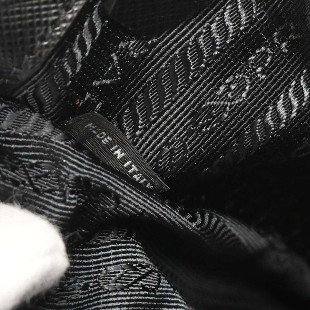Prada Grommet Galleria Double Zip Tote City Calfskin Black Leather Shoulder Bag Bag