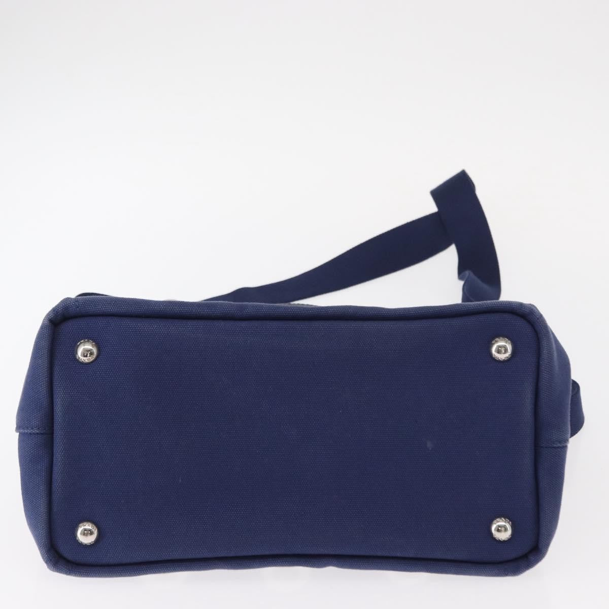 Prada Canapa Convertible Tote Grommet Embellished Canvas Blue Canvas Tote Bag Bag