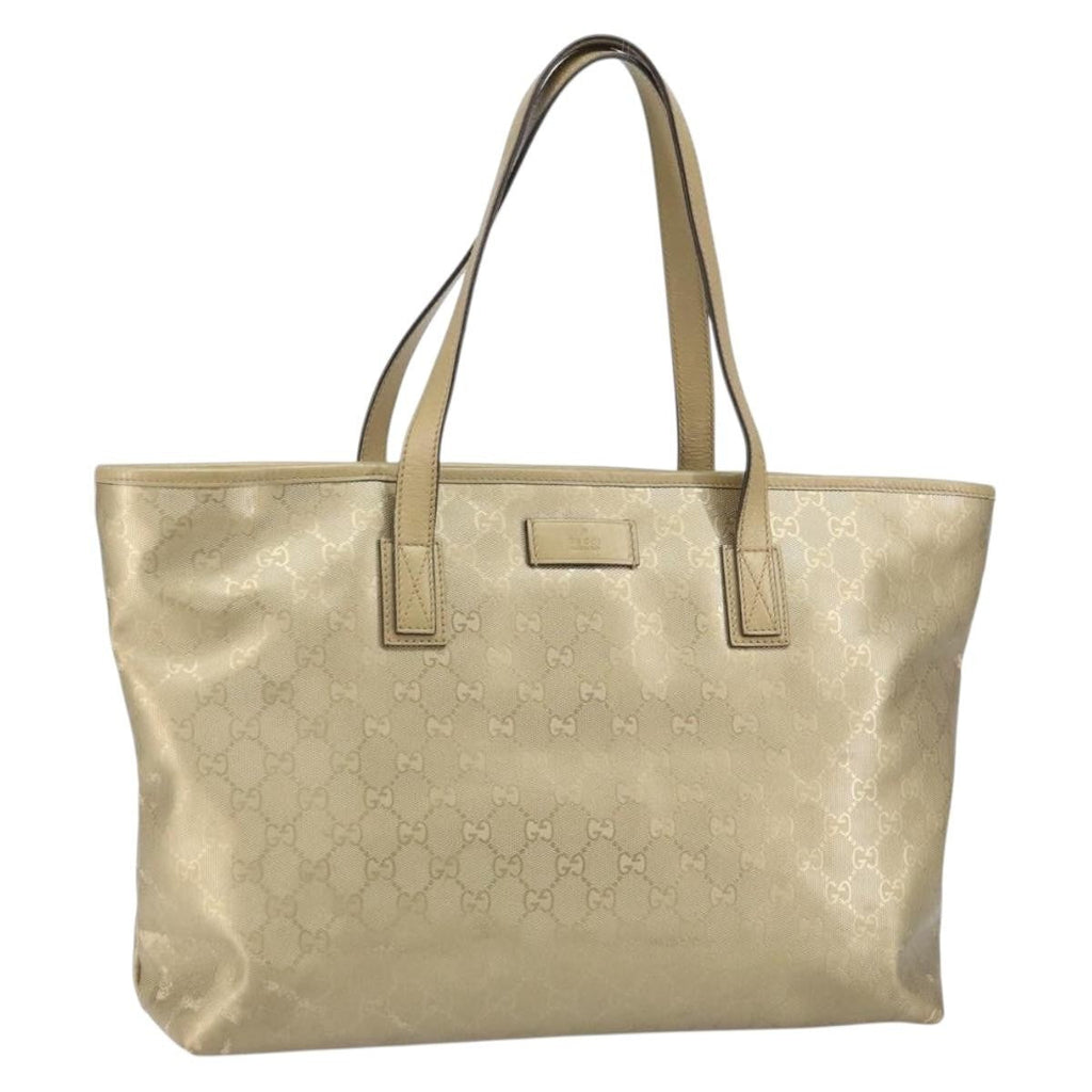 Gucci Plus Tote Gg Imprime Gold Pvc Tote Bag Bag (Pre-Owned)