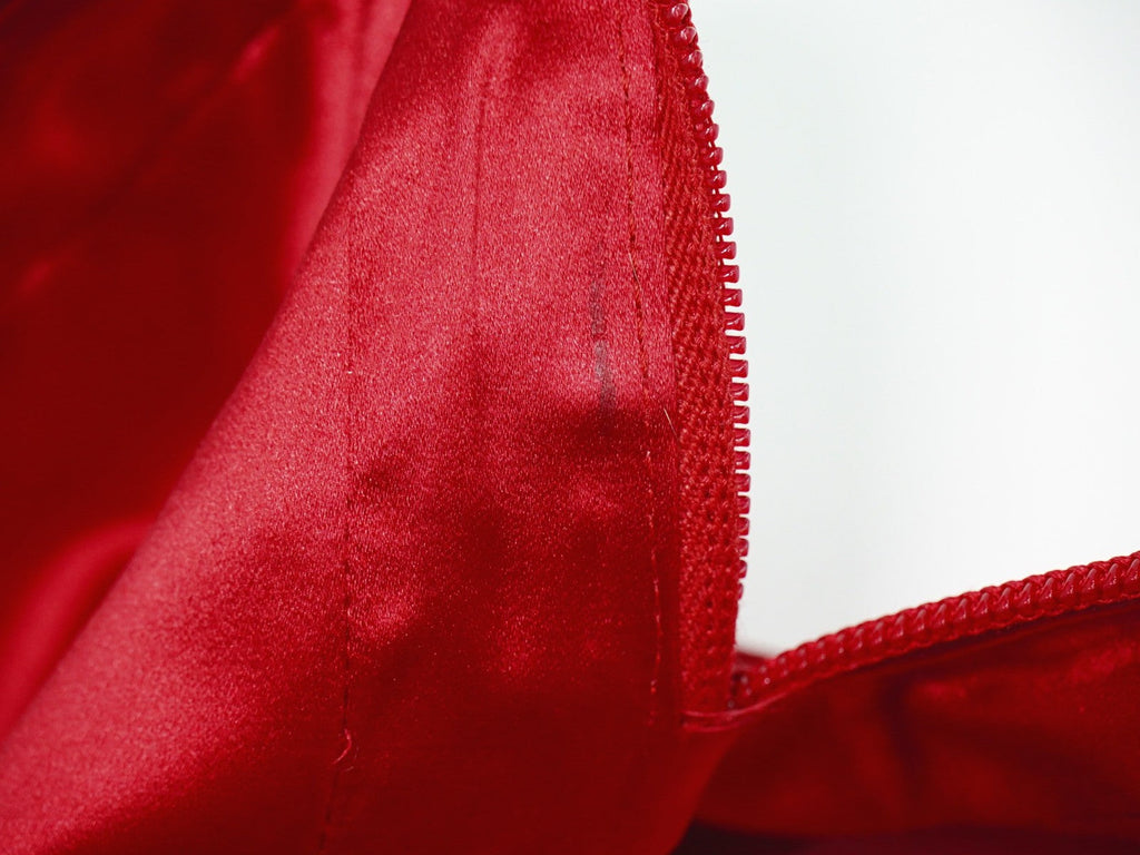 Prada Zip Around Toiletry Bag Silk Red Satin Clutche & Pouche Bag
