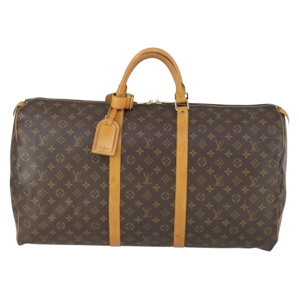 Louis Vuitton Keepall Bag Monogram Canvas Brown Canvas Travel Bag