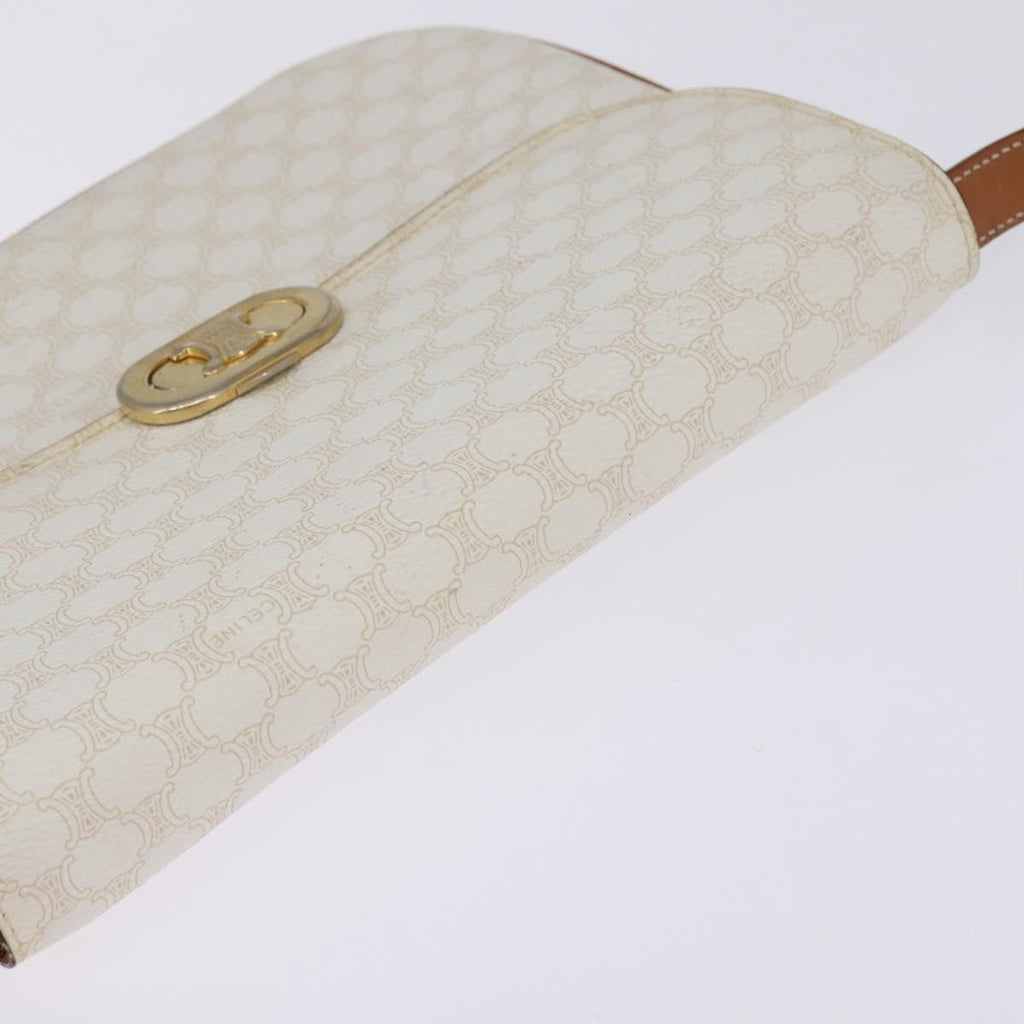 Celine Macadam Shoulder Bag Pvc Leather White Canvas Bag