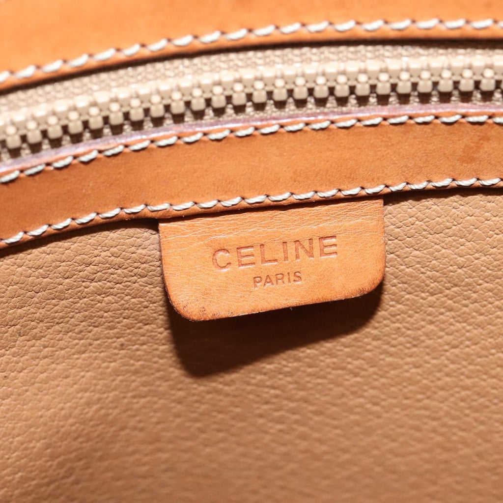 Celine Vintage Macadam Shoulder Bag Canvas And Leather Brown Canvas Shoulder Bag Bag