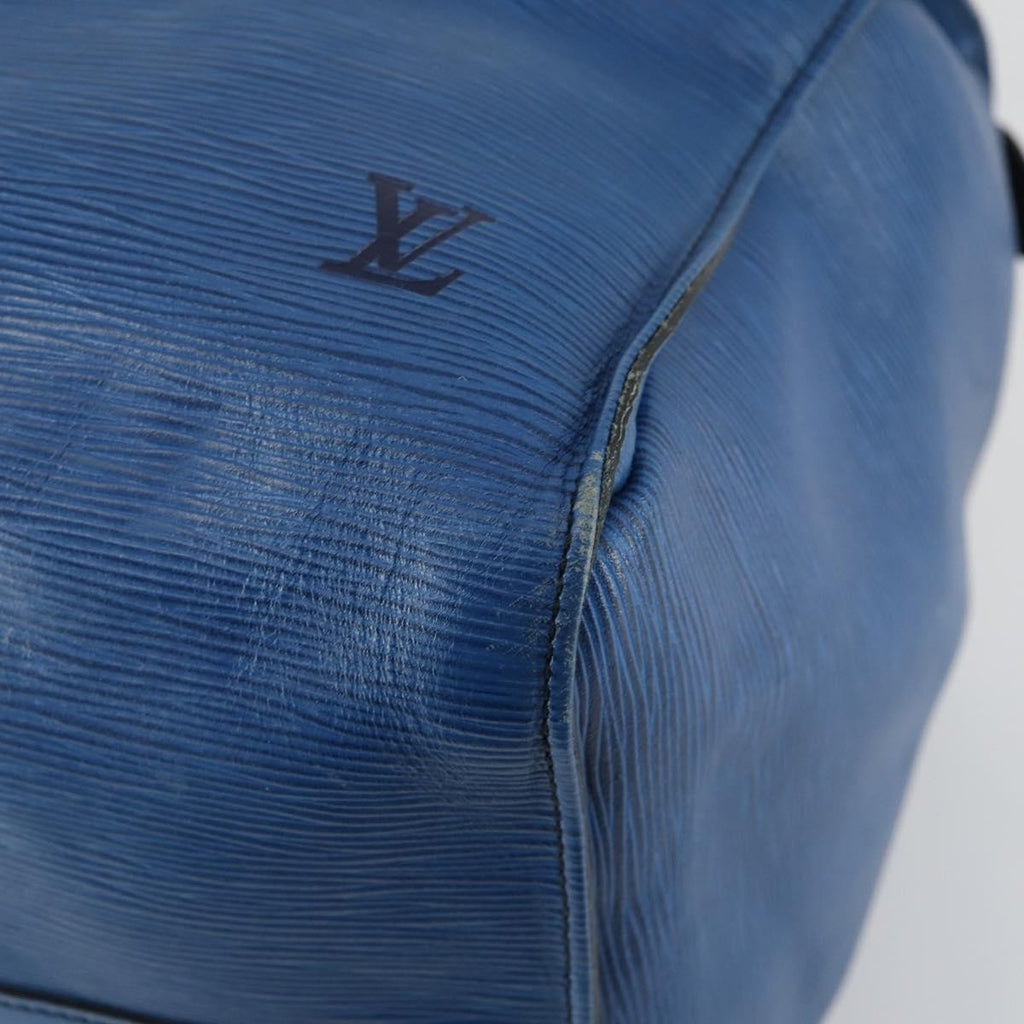 Louis Vuitton Keepall Bag Epi Leather Blue Leather Travel Bag