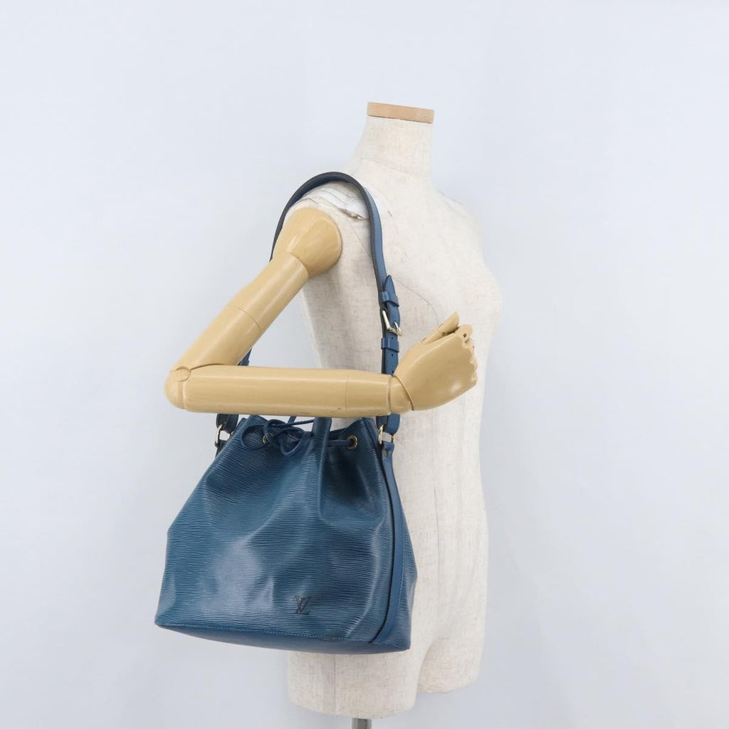 Louis Vuitton Petit Noe Handbag Epi Leather Blue Leather Shoulder Bag