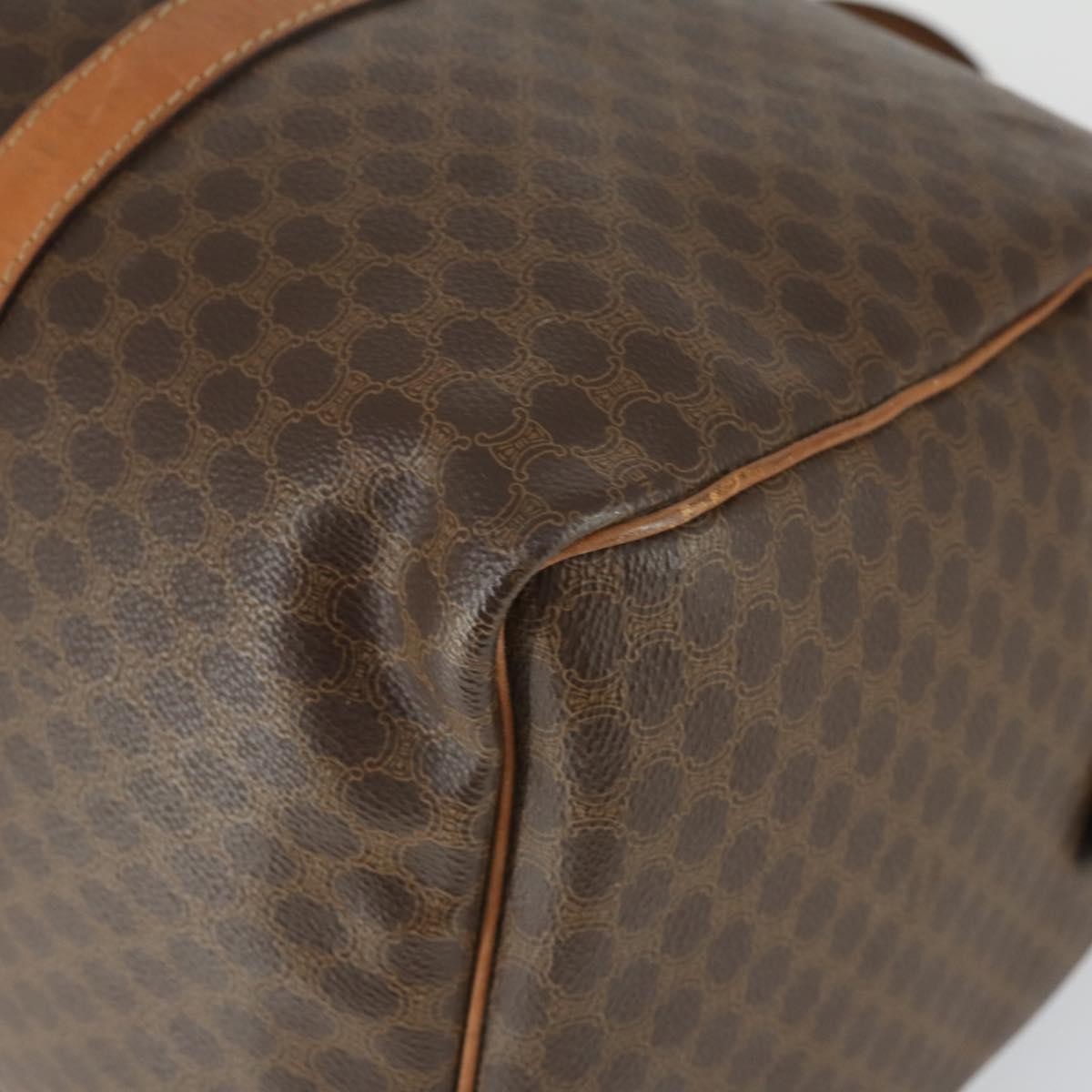 Celine Vintage Macadam Boston Bag Canvas And Leather Brown Pvc Travel Bag Bag
