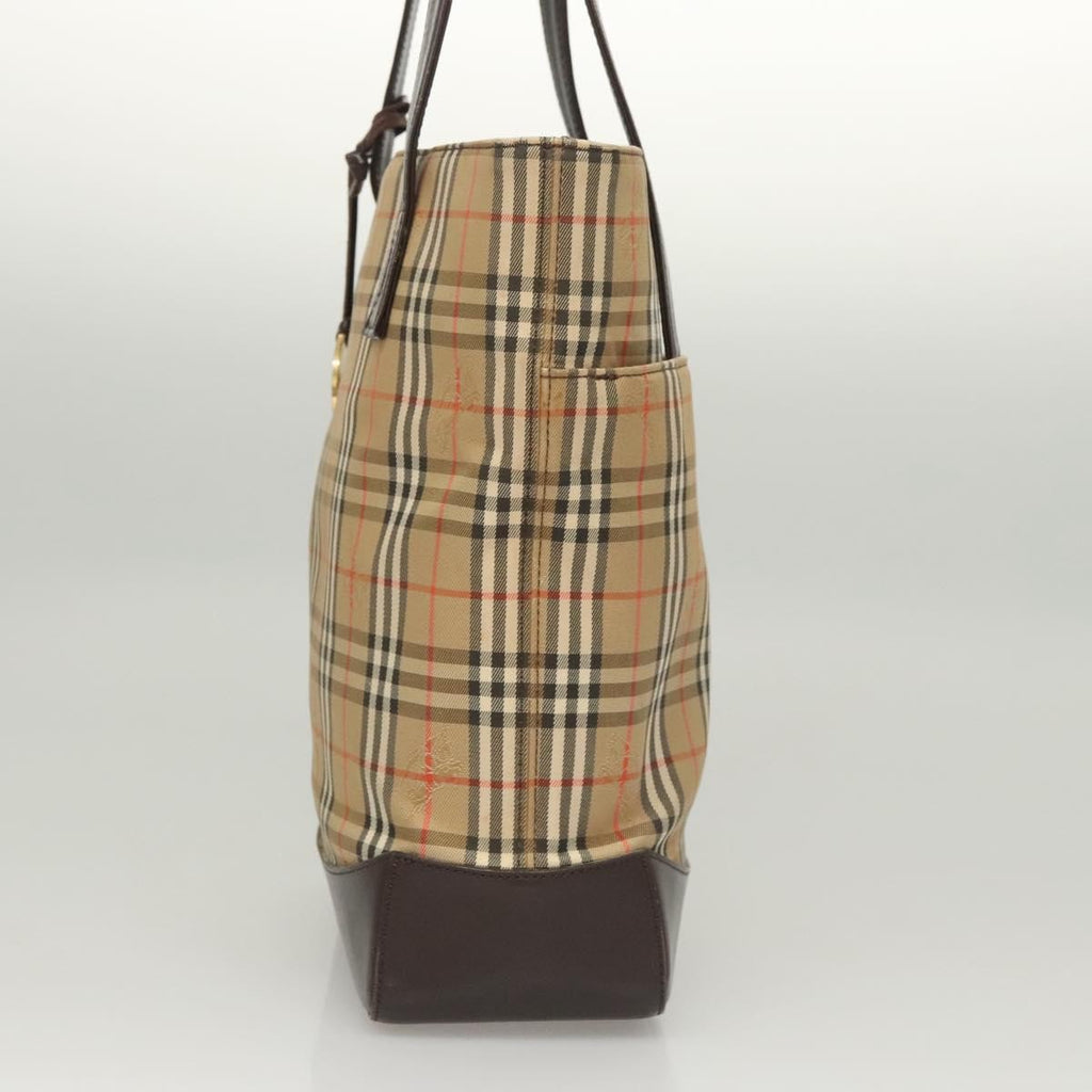 Burberry Nova Check Tote Canvas And Leather Beige Canvas Tote Bag