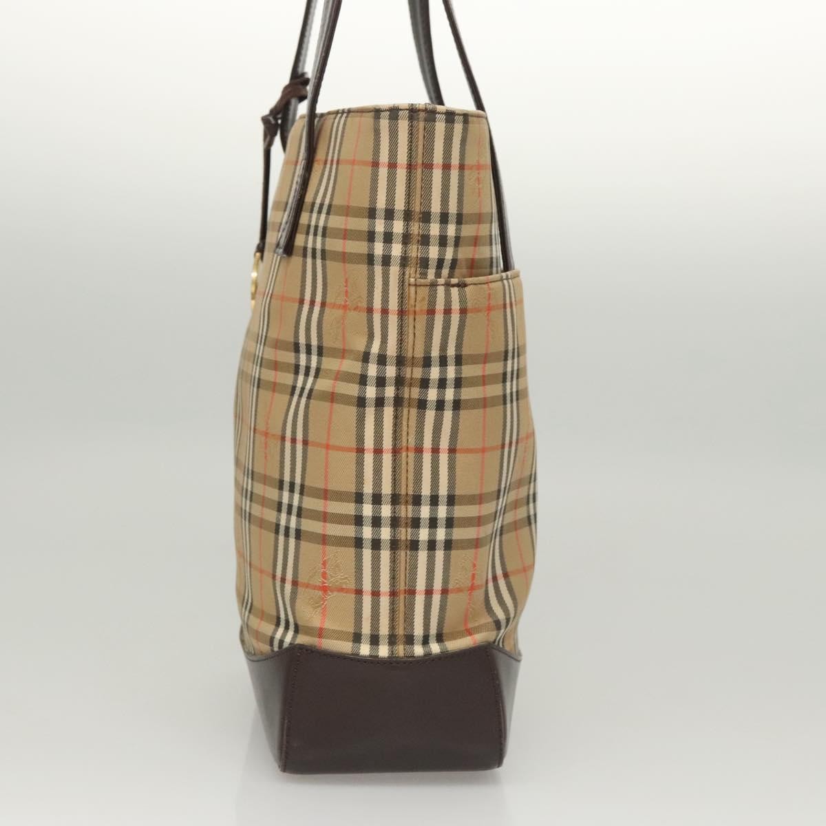 Burberry Nova Check Tote Canvas And Leather Beige Canvas Tote Bag