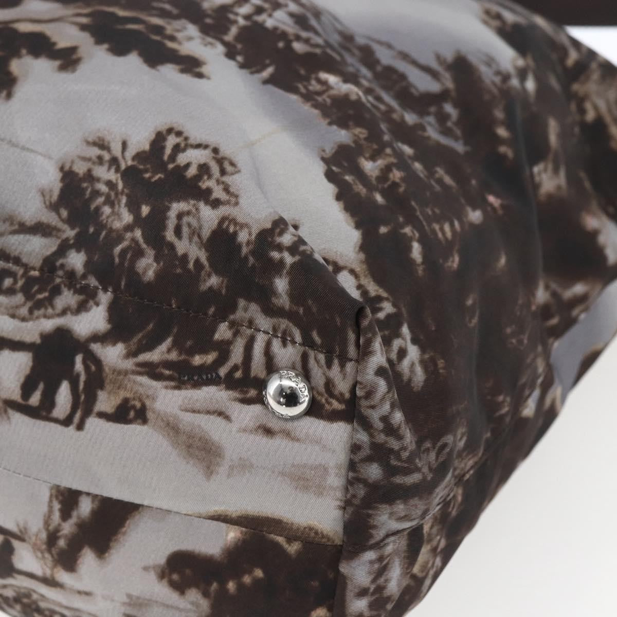 Prada Convertible Tote Printed Tessuto Brown Nylon Tote Bag Bag