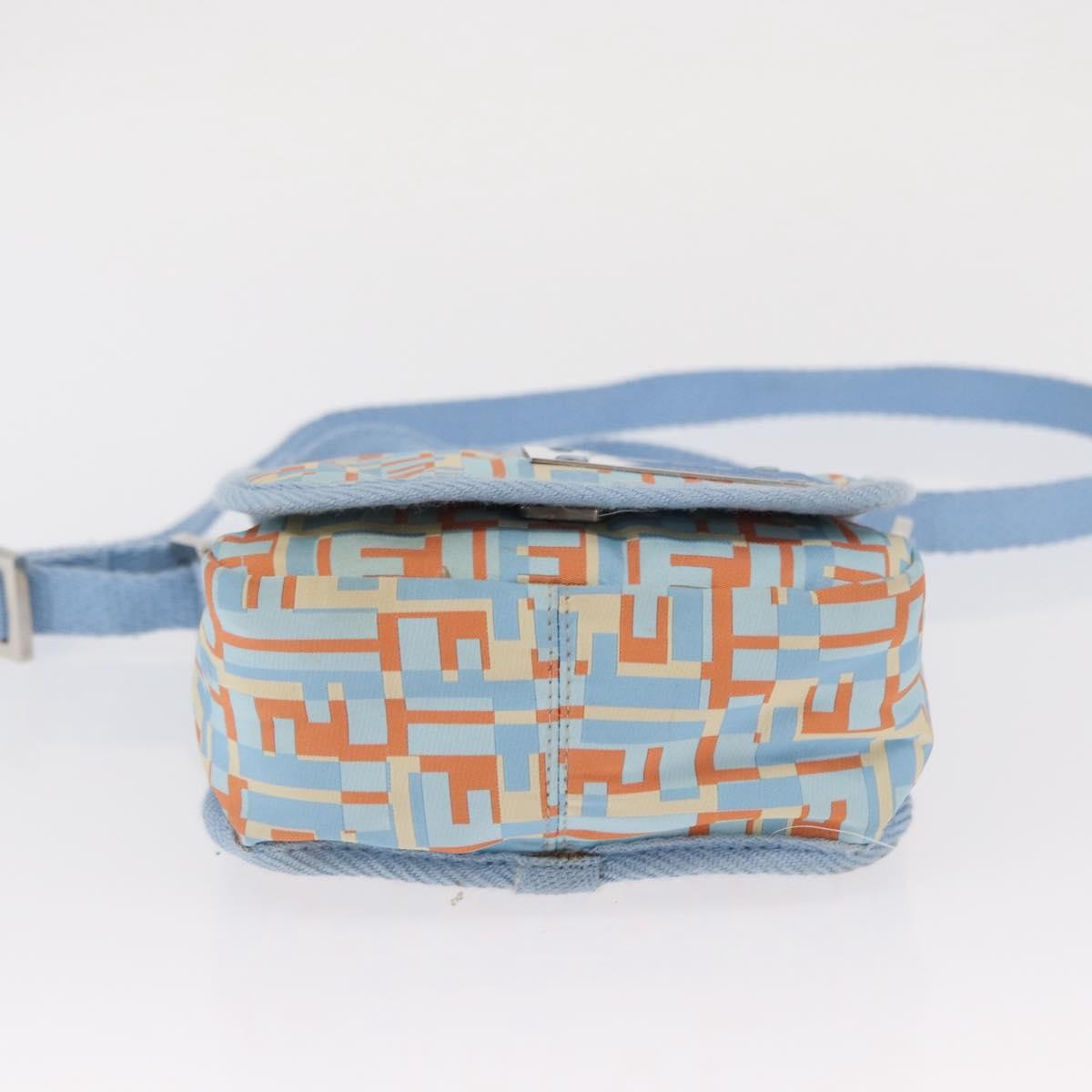 Fendi Logo Zucca Shoulder Bag Zucca Blue Canvas Shoulder Bag Bag