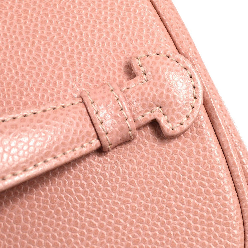 Chanel Vintage Timeless Cosmetic Case Caviar Pink Leather Clutche & Pouche Bag