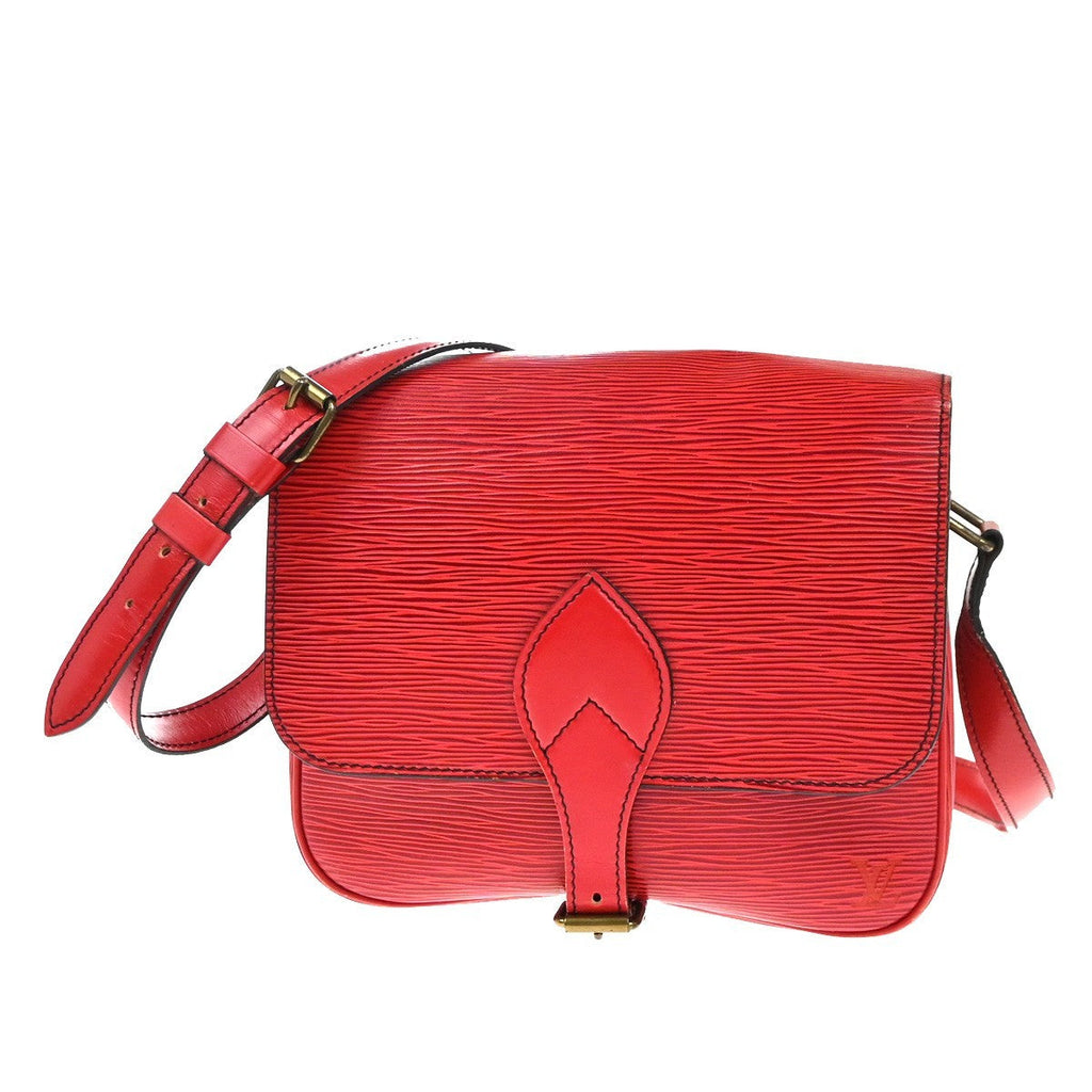 Louis Vuitton Cartouchiere Handbag Epi Leather Red Leather Shoulder Bag