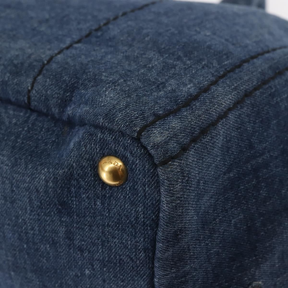 Prada Canapa Convertible Tote Denim Blue Denim_Jeans Bag