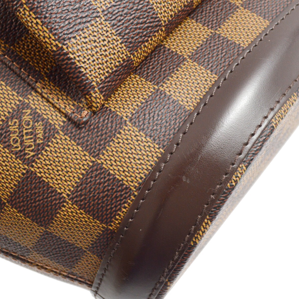 Louis Vuitton Manosque Handbag Damier Brown Canvas Tote Bag