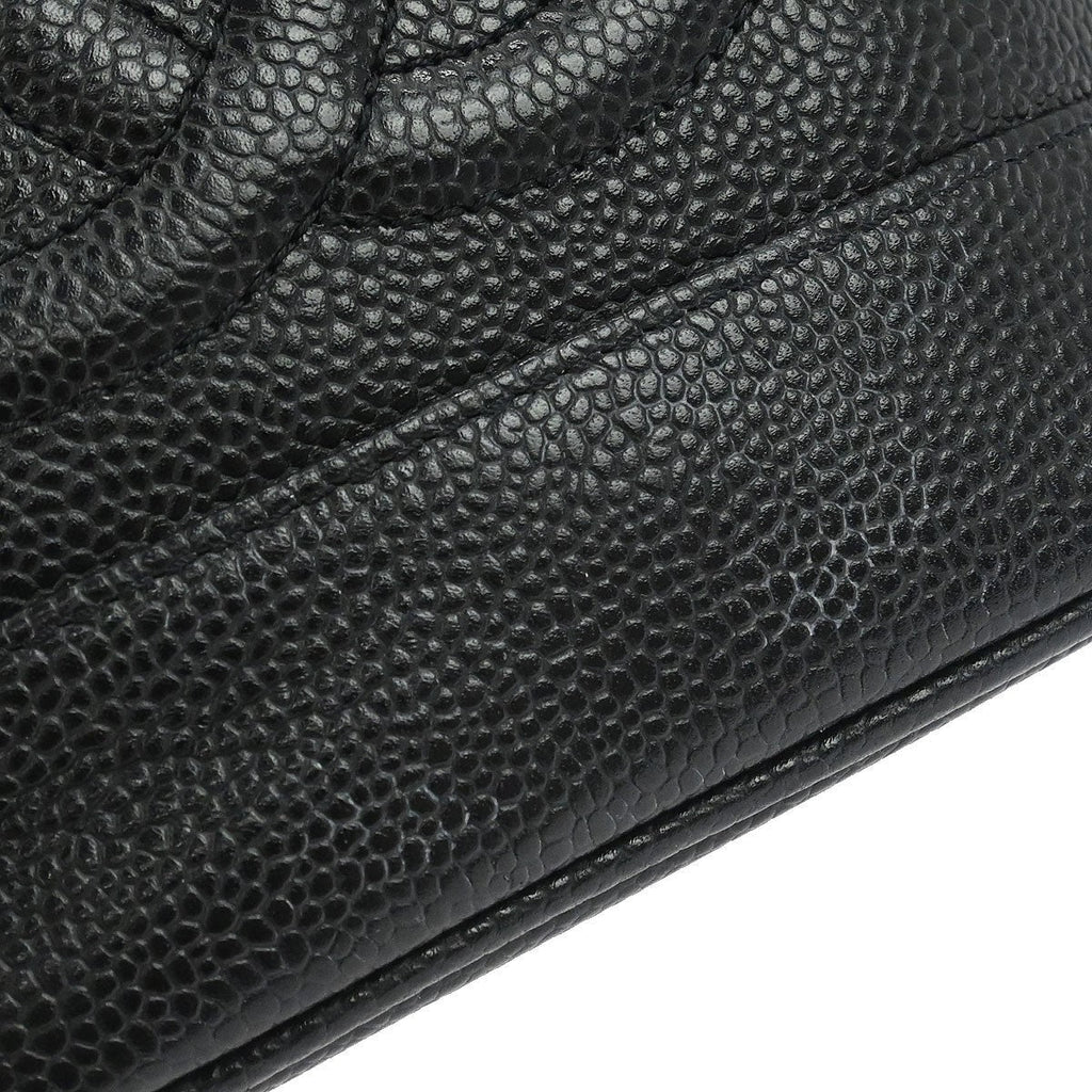 Chanel Vintage Timeless Cosmetic Case Caviar Black Leather Handbag