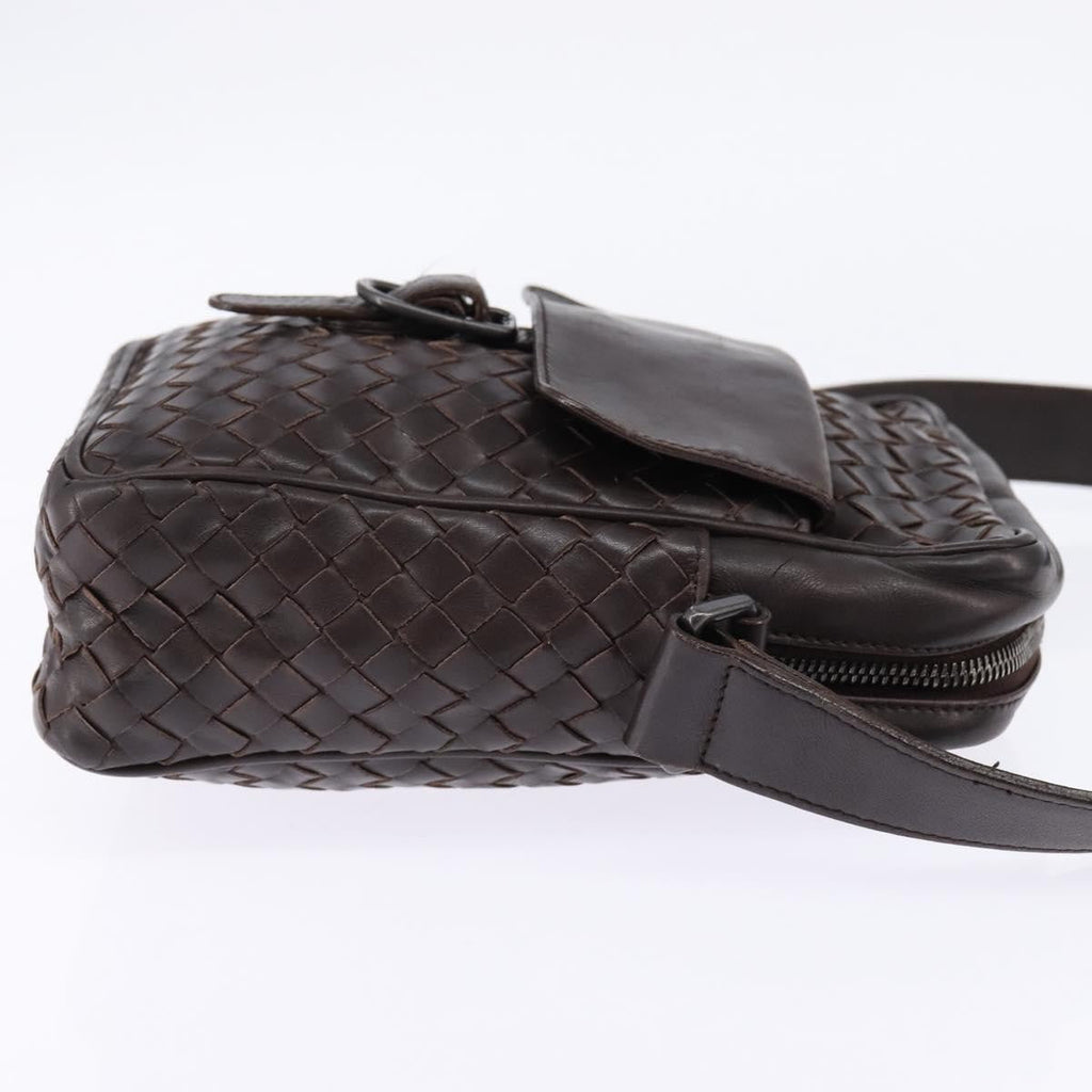 Bottega Veneta Front Pocket Messenger Bag Intrecciato Nappa Brown Leather Bag