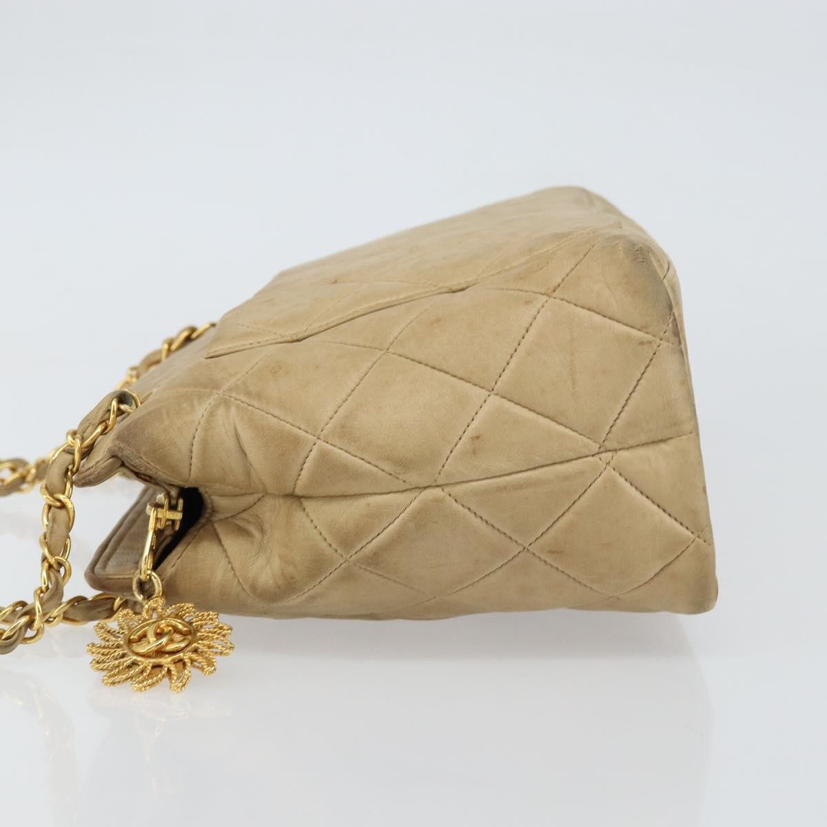 Chanel Vintage Camera Bag Quilted Leather Beige Leather Shoulder Bag Bag