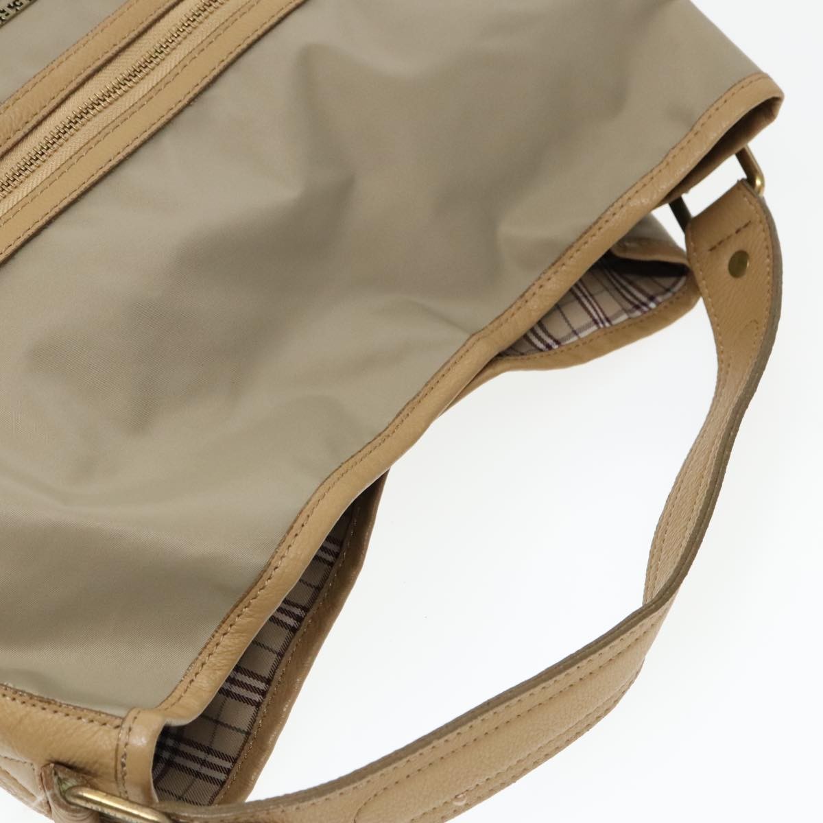 Burberry Blue Label Shoulder Bag Nylon Beige Nylon Shoulder Bag