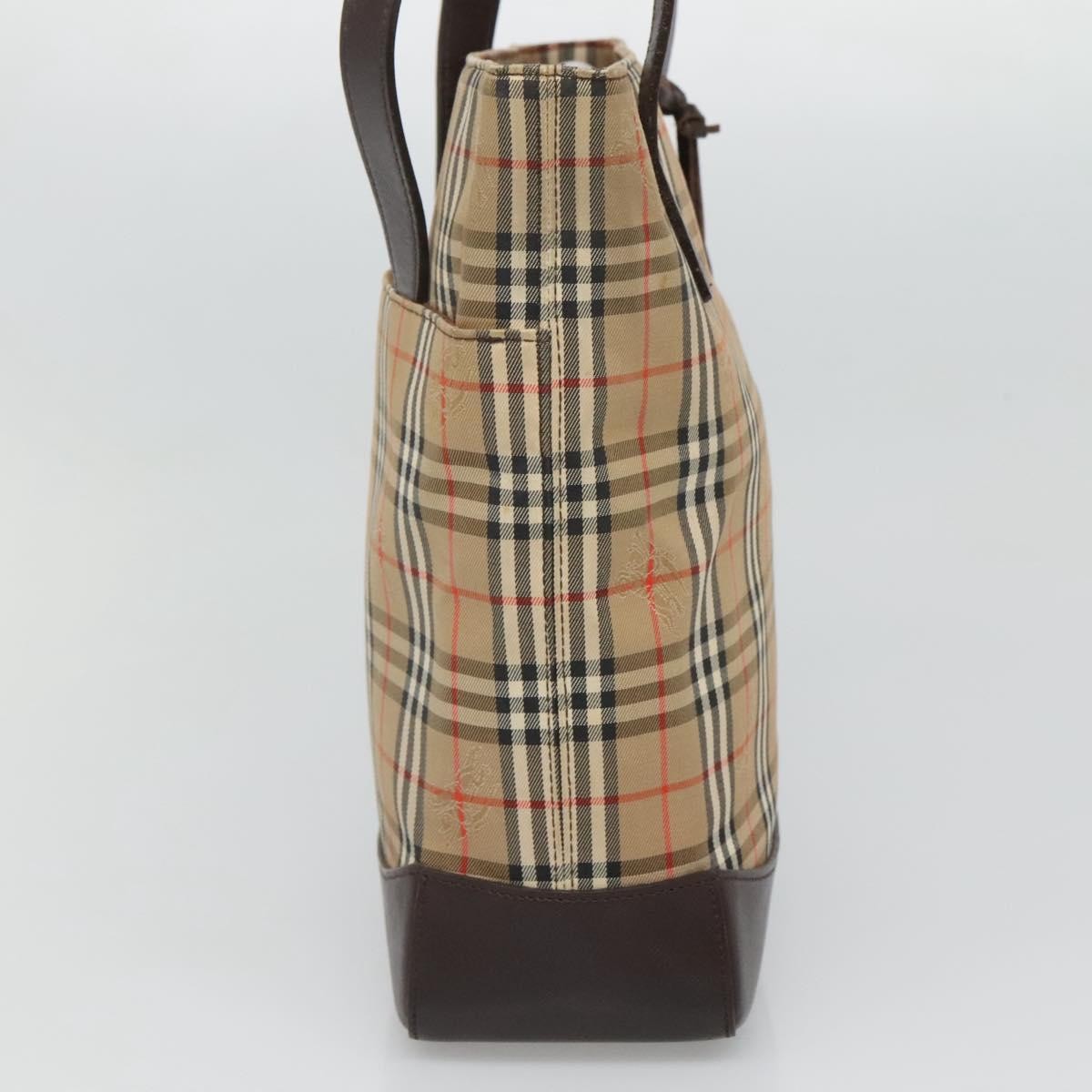 Burberry Nova Check Tote Canvas And Leather Beige Canvas Tote Bag