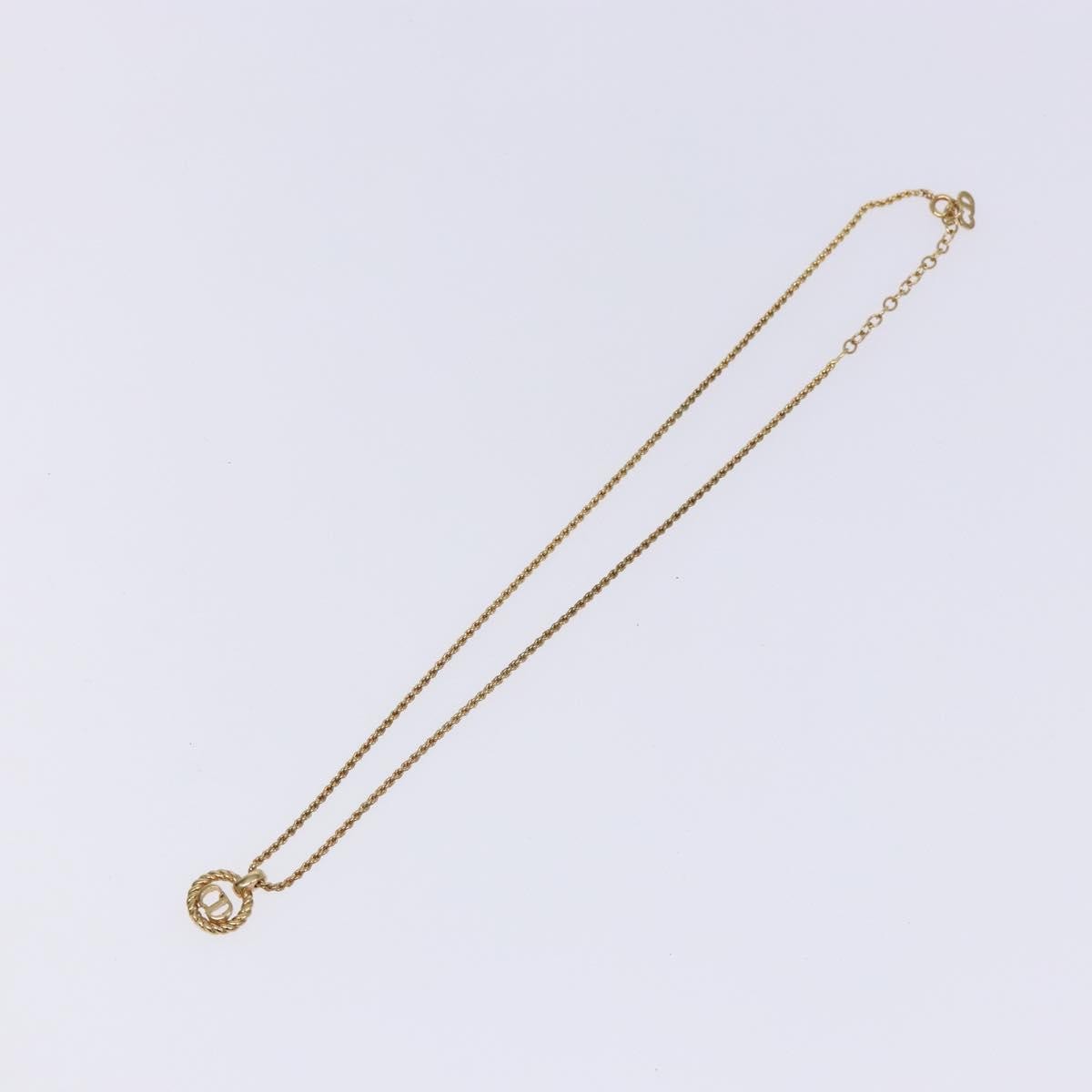 Christian Dior Cd Round Pendant Necklace Metal Gold Metal Jewelry (Pre-Owned)