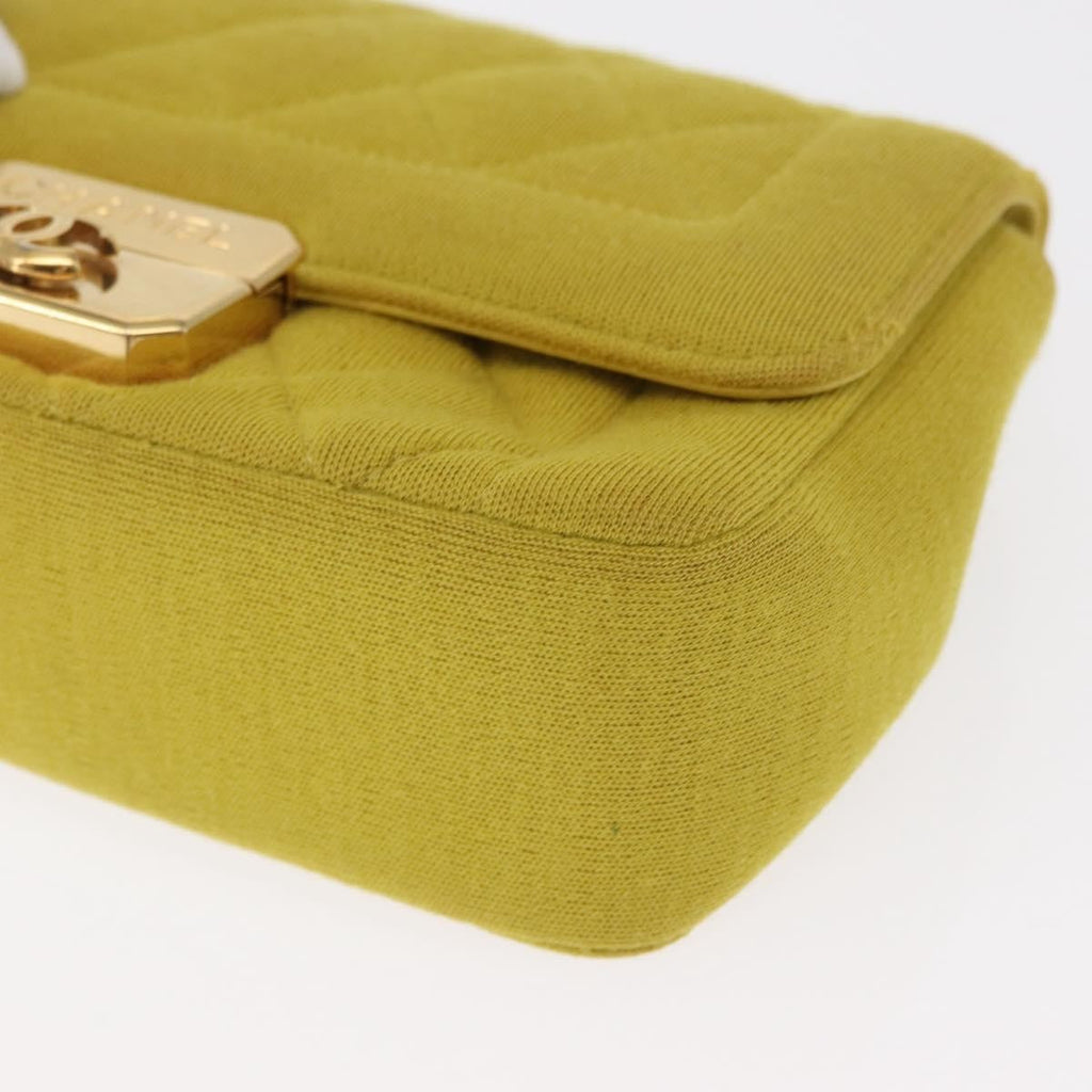 Chanel Chic With Me Flap Bag Quilted Jersey Yellow Cotton Shoulder Bag Bag