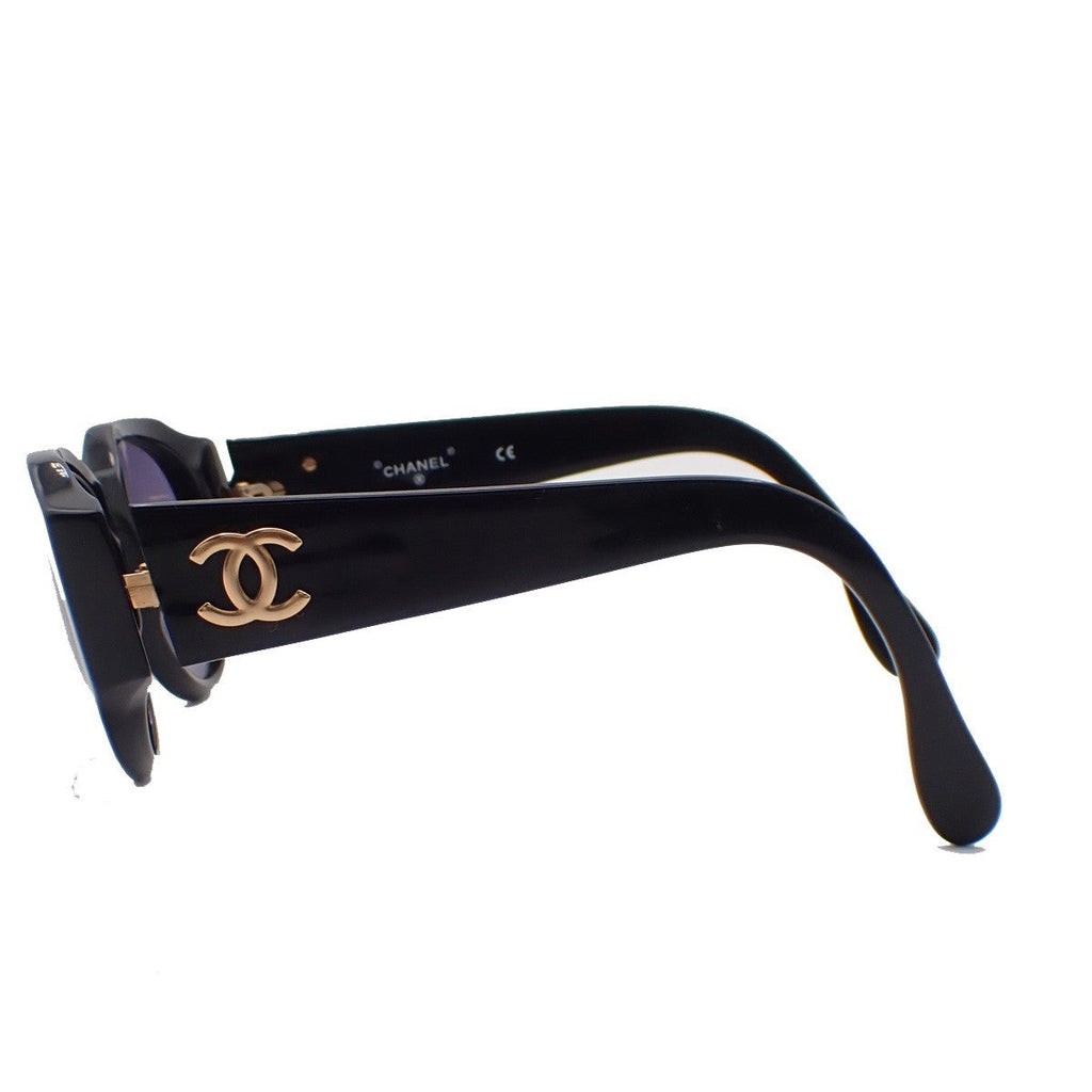 Chanel Chanel Logo Sunglasses Eye Wear Plastic Black Plastic Sunglasse Accessory