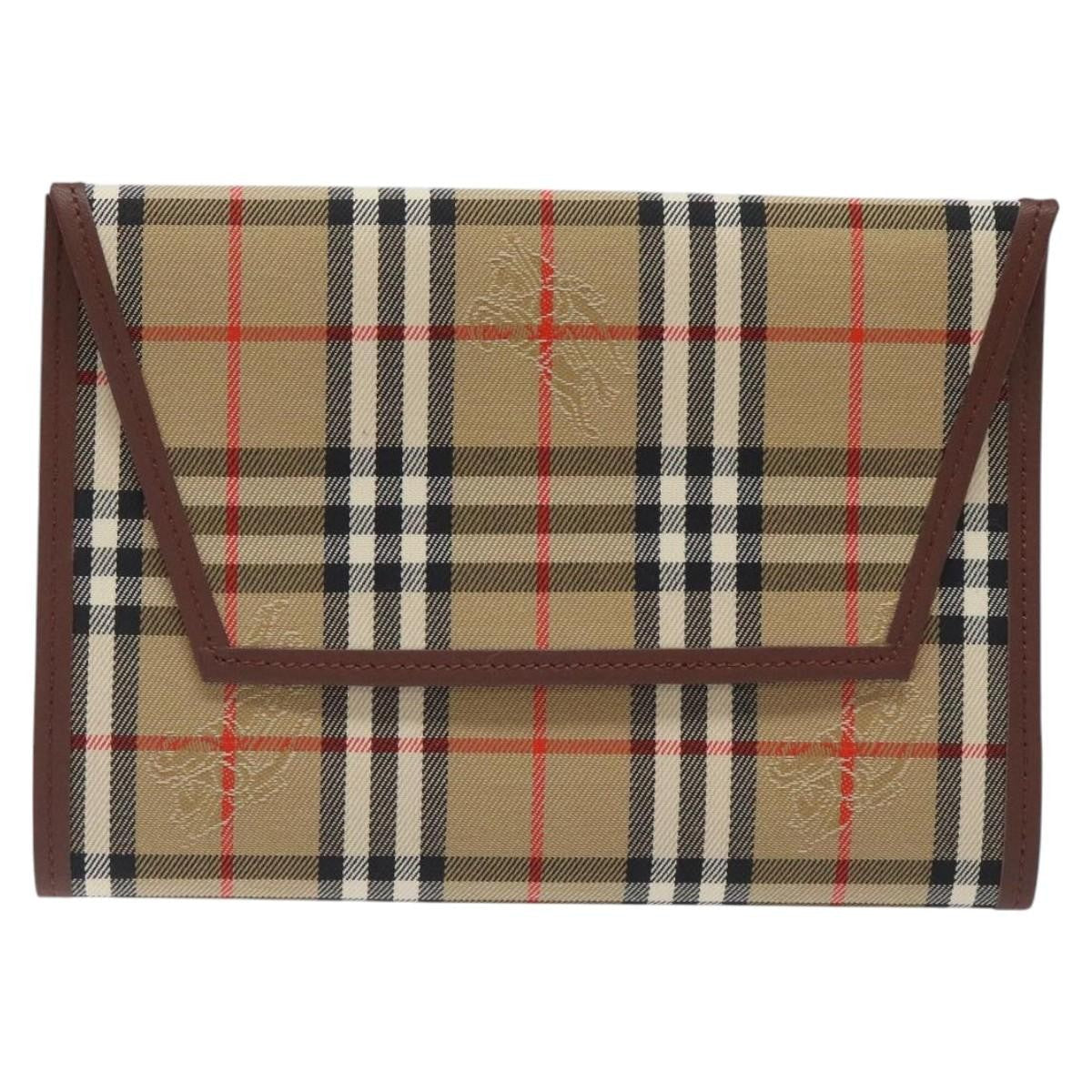 Burberry Nova Check Pochette Canvas Beige Canvas Clutche & Pouche Bag