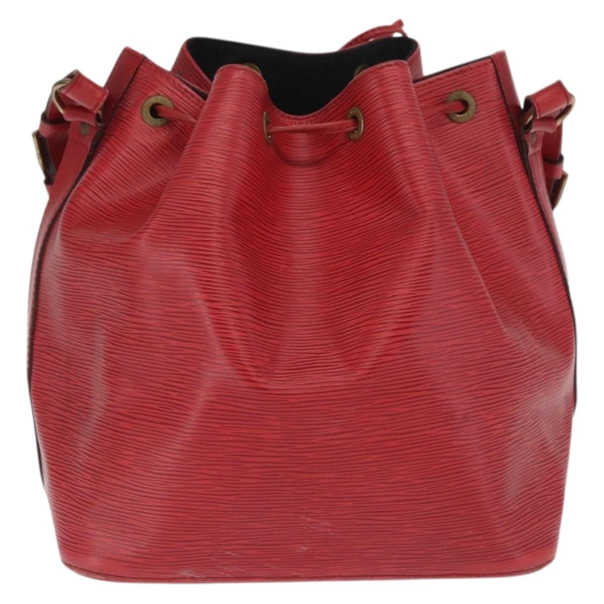 Louis Vuitton Petit Noe Handbag Epi Leather Red Leather Shoulder Bag