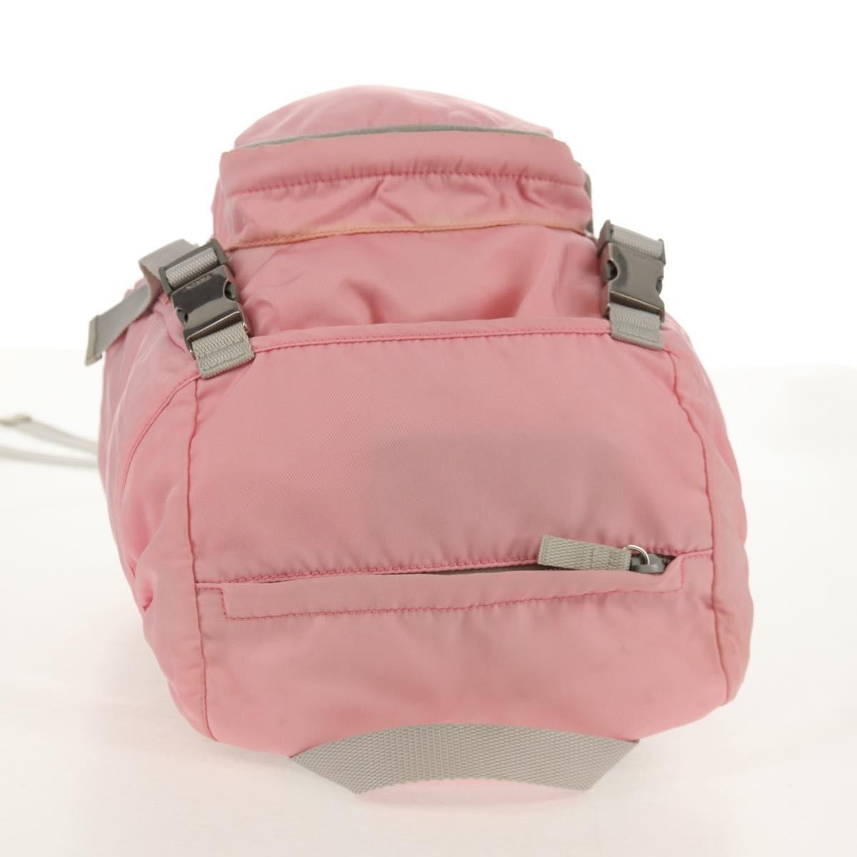 Prada Double Buckle Backpack Tessuto Pink Nylon Backpack Bag