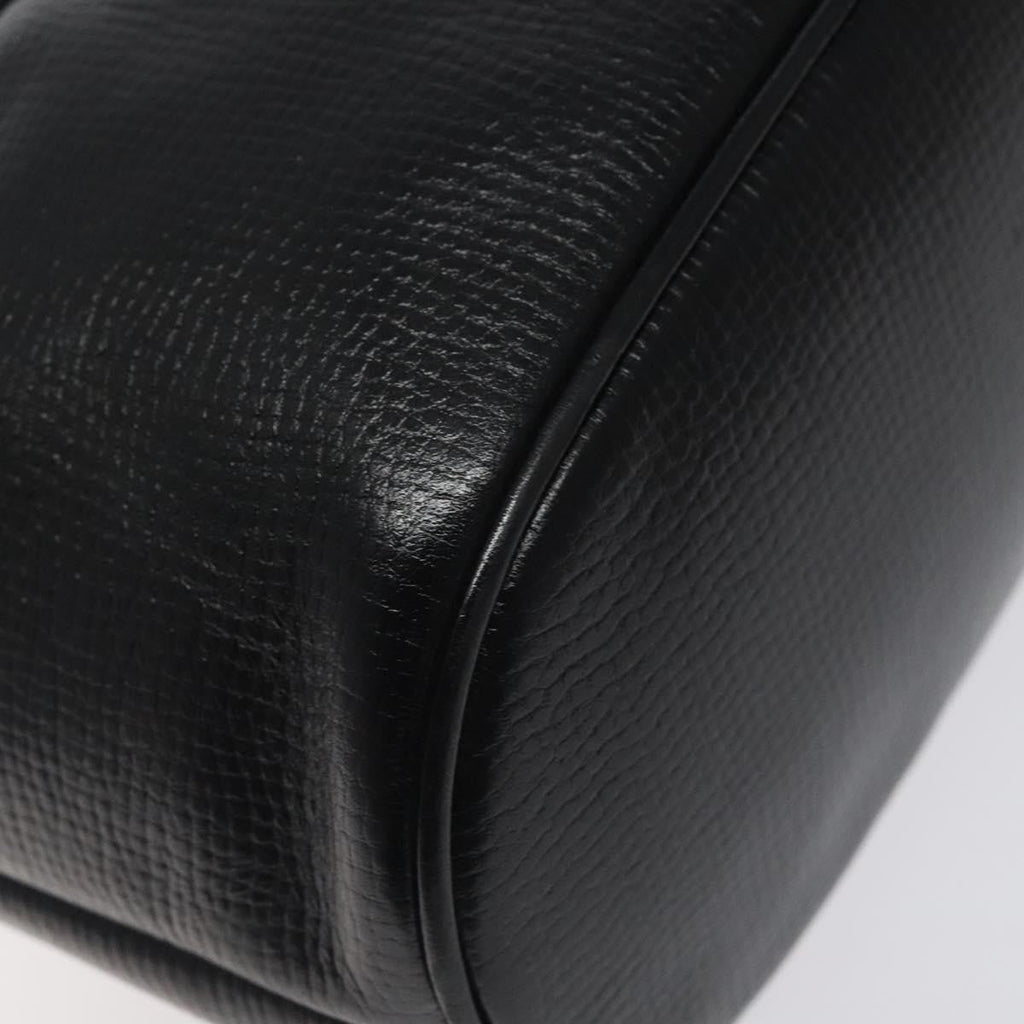 Christian Dior Vintage Cd Handbag Leather Black Leather Handbag (Pre-Owned)