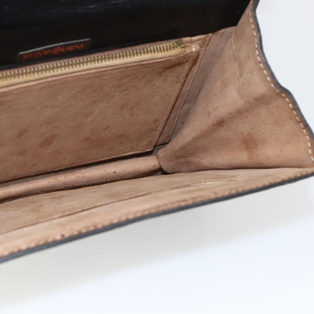 Saint Laurent Vintage Shoulder Bag Leather Black Leather Shoulder Bag Bag (Pre-Owned)