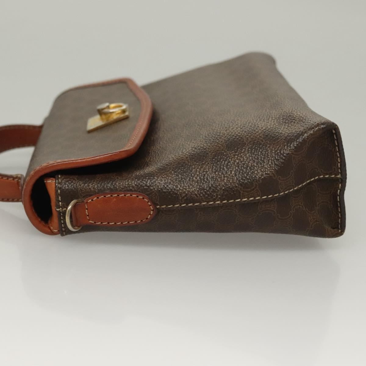 Celine Triomphe Vintage Handbag Macadam Canvas Brown Canvas Bag