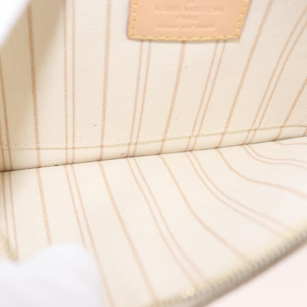 Louis Vuitton Neverfull Pochette Damier White Canvas Clutche & Pouche Bag