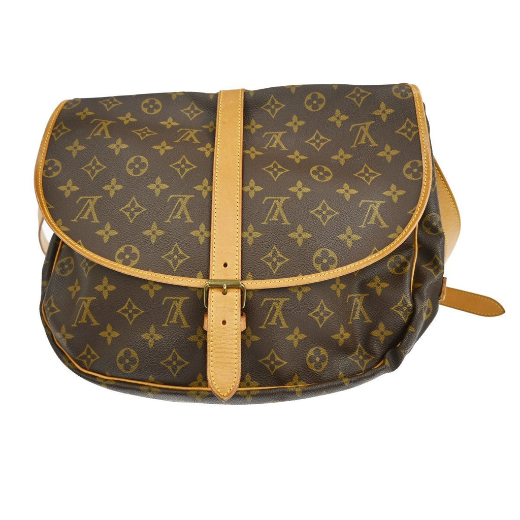 Louis Vuitton Saumur Handbag Monogram Canvas Brown Canvas Shoulder Bag