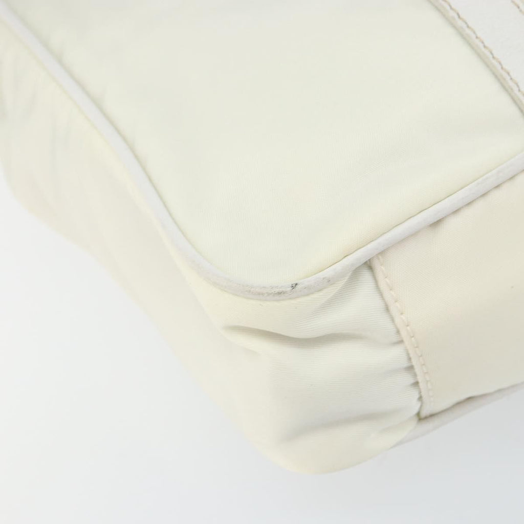 Prada Vintage Tote Tessuto With Leather White Nylon Tote Bag Bag