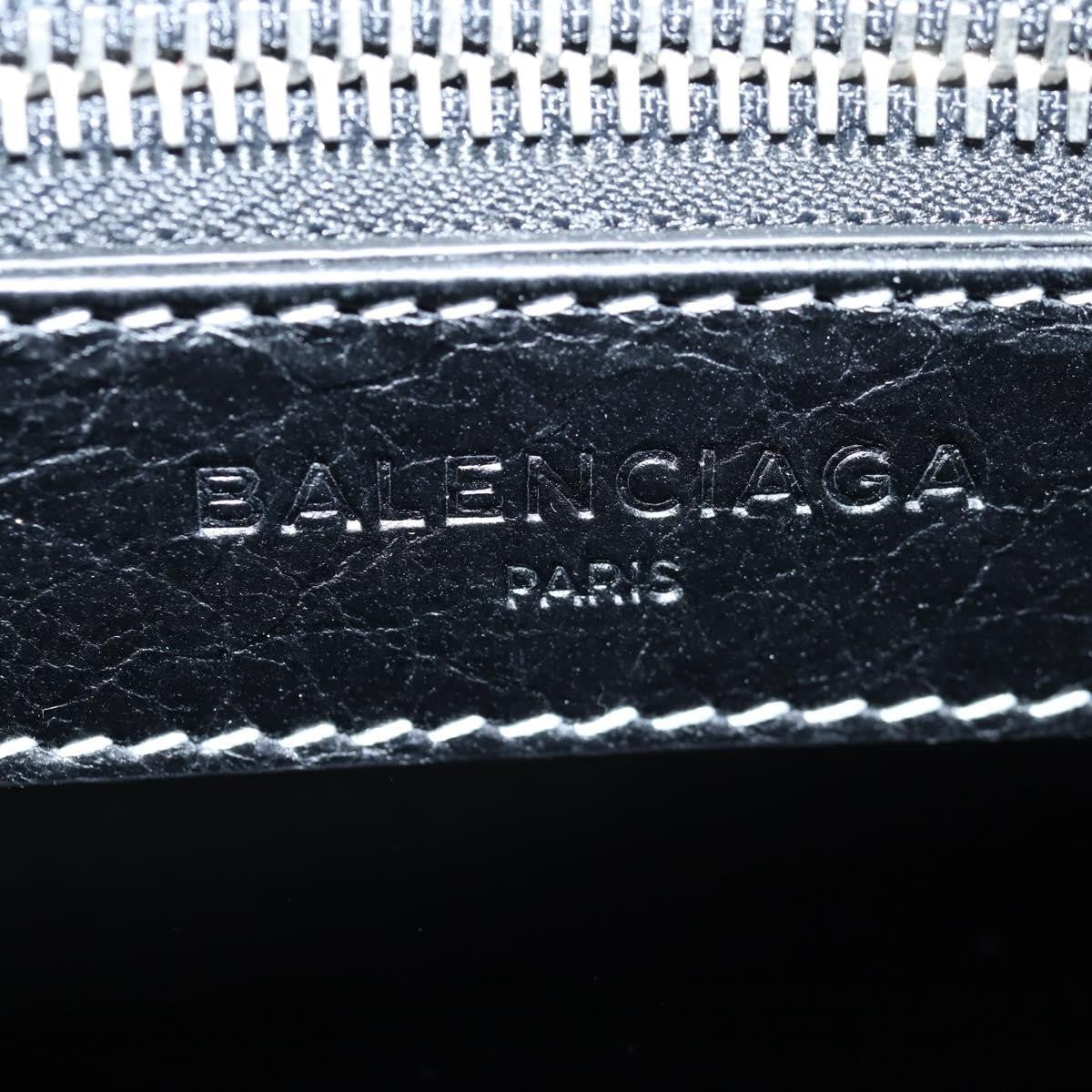 Balenciaga Bazar Convertible Tote Striped Leather Blue Leather Tote Bag