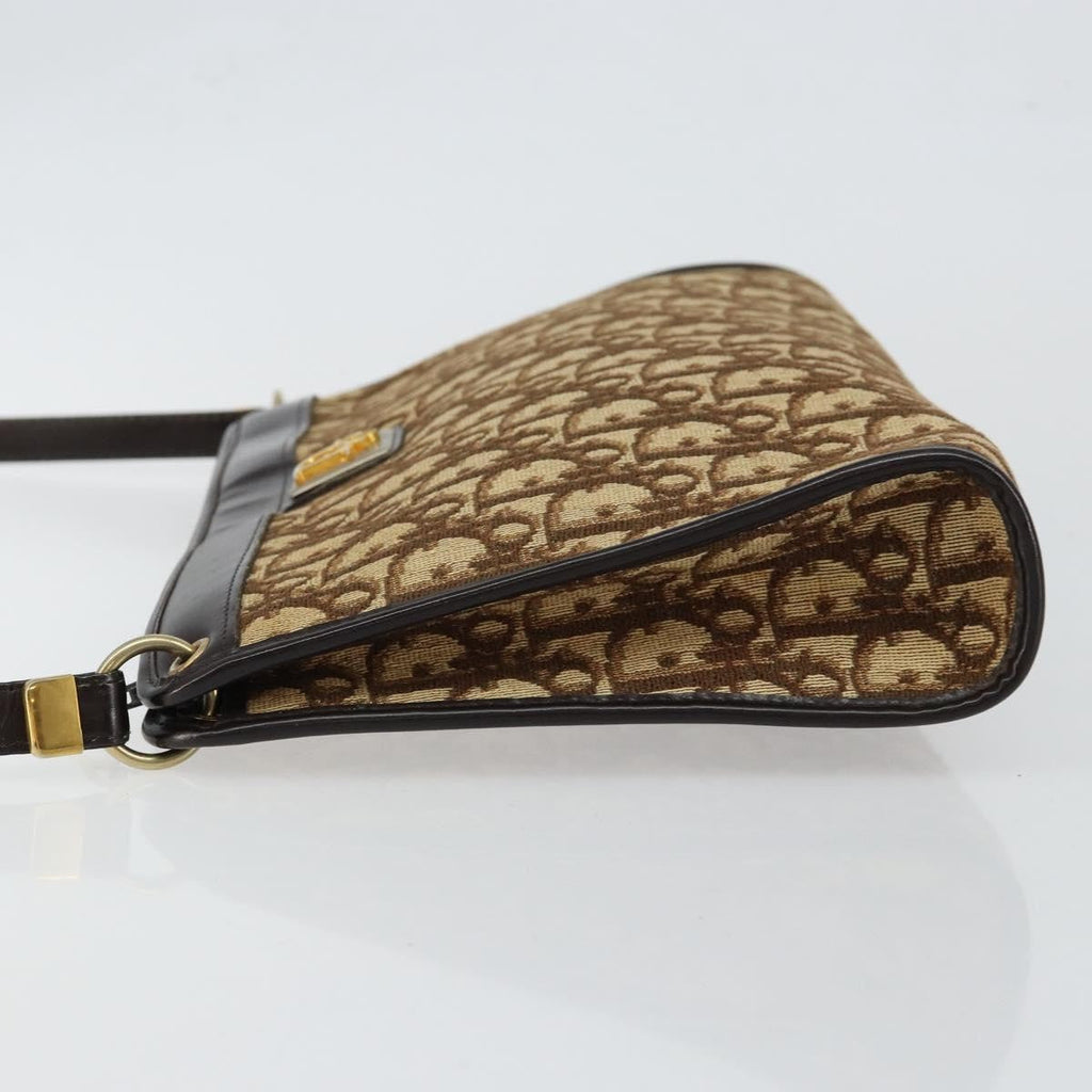 Christian Dior Vintage Trotter Shoulder Bag Canvas Brown Canvas Bag (Pre-Owned)