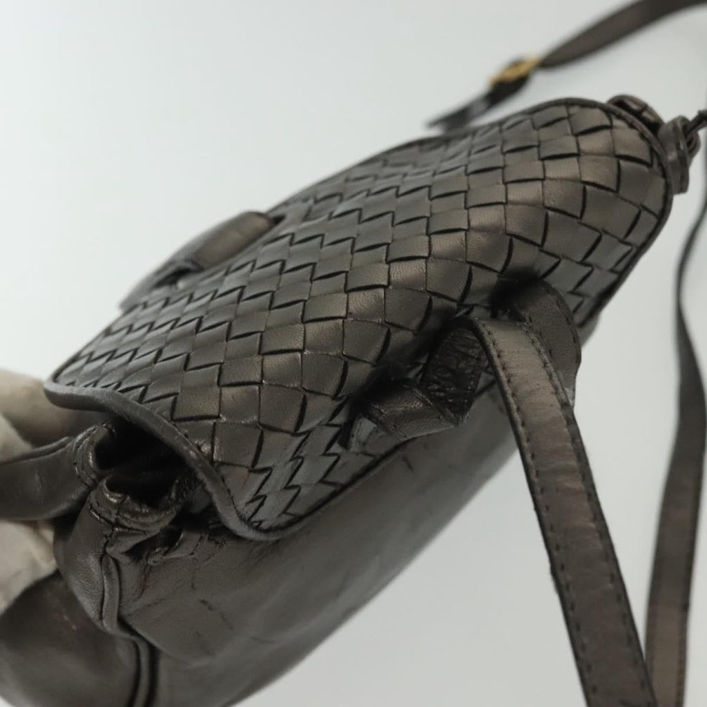 Bottega Veneta Intrecciato Backpack Patent Leather Metallic Leather Backpack Bag