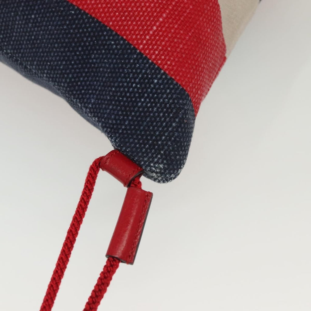 Gucci Logo Drawstring Backpack Striped Canvas Multicolour Canvas Backpack Bag (Pre-Owned)