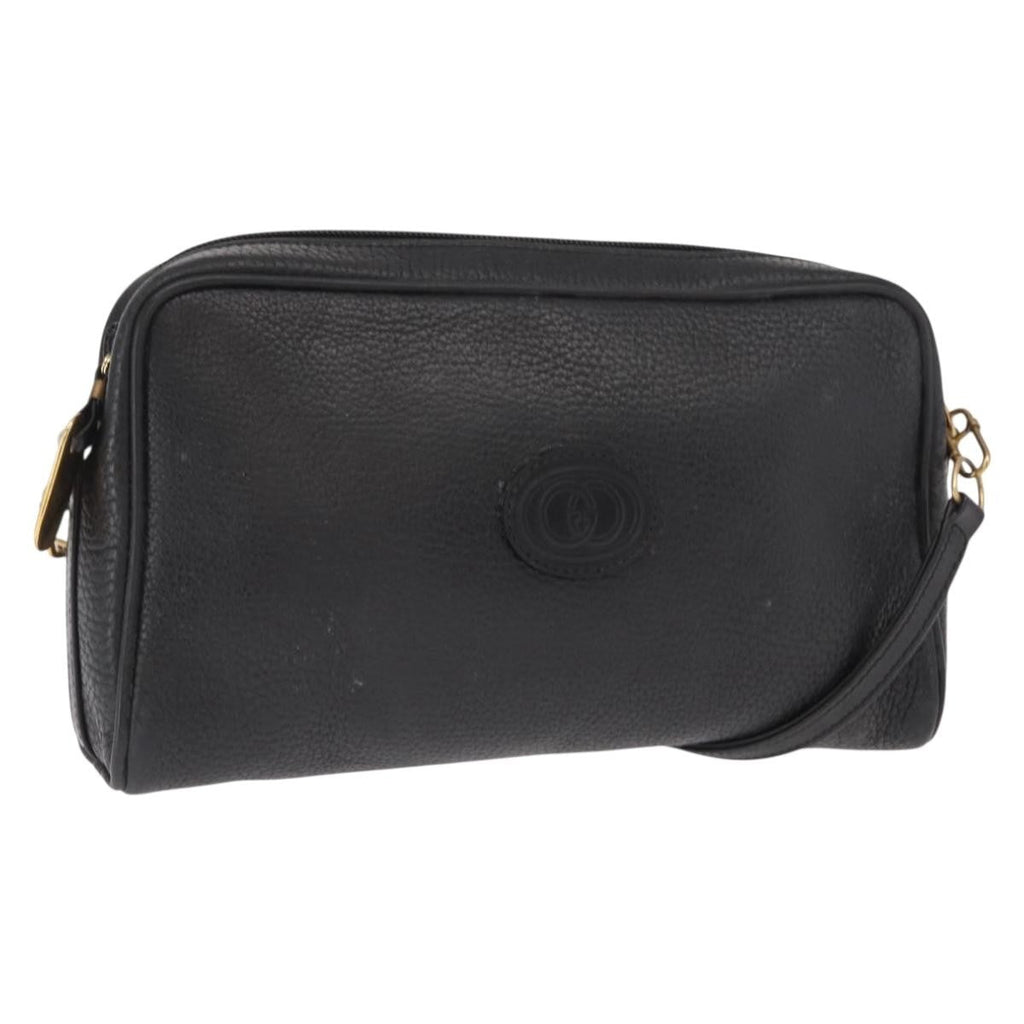 Gucci Vintage Shoulder Bag Leather Black Leather Shoulder Bag Bag (Pre-Owned)