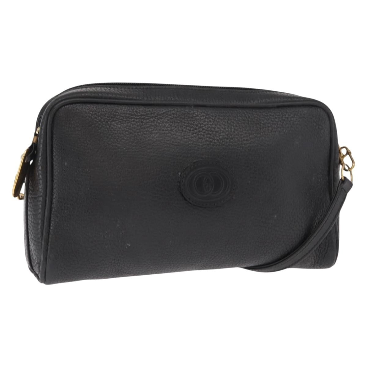 Gucci Vintage Shoulder Bag Leather Black Leather Shoulder Bag Bag (Pre-Owned)